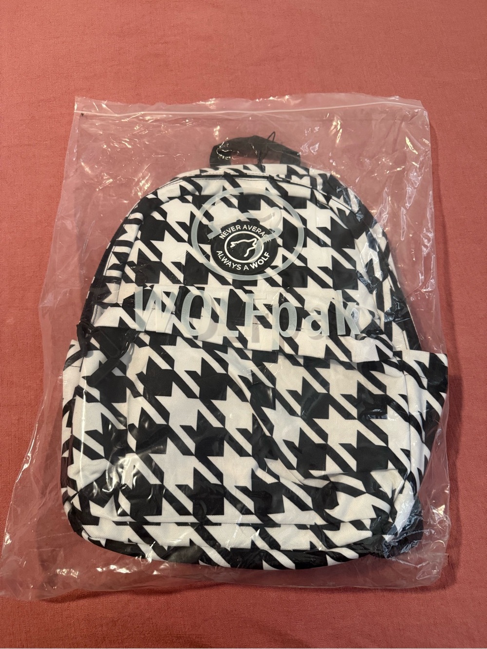 Wolfpak Black & White Houndstooth Backpack